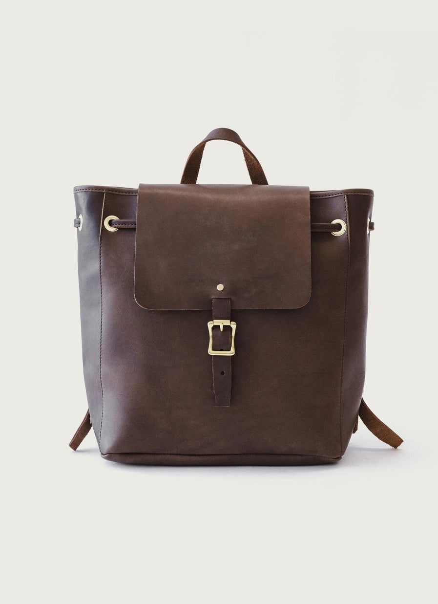 Leather Drawstring Backpack
