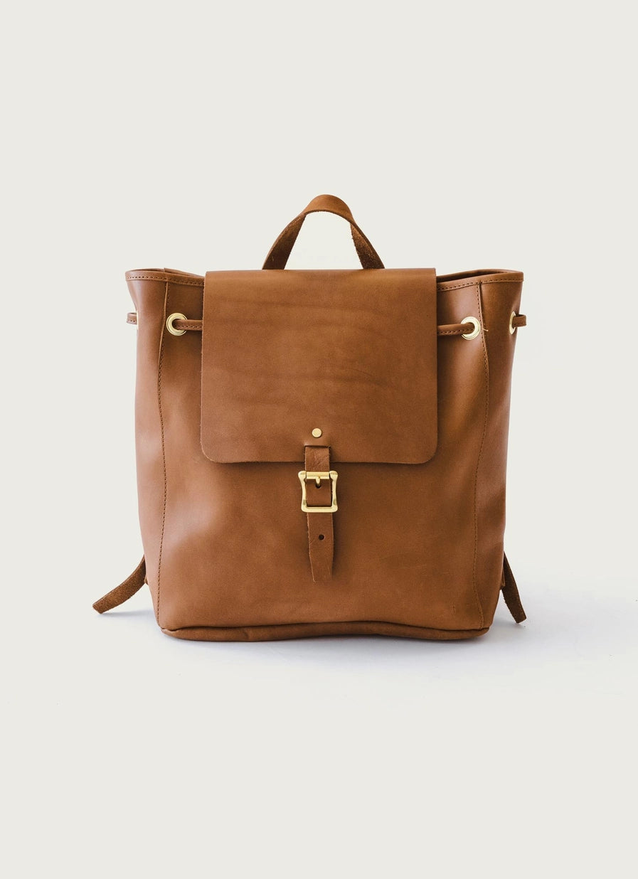Leather Drawstring Backpack