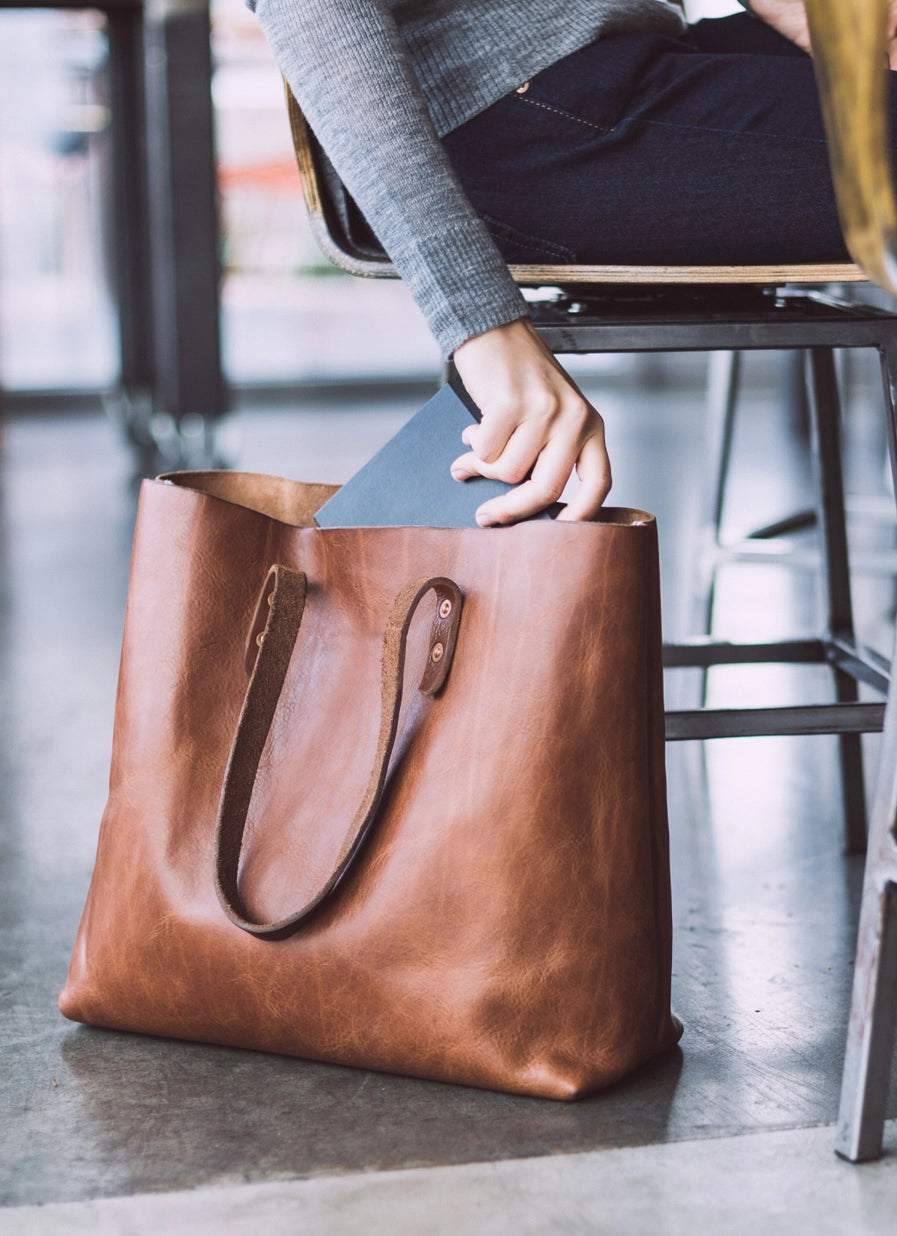 Leather Simple Tote Bag For Women