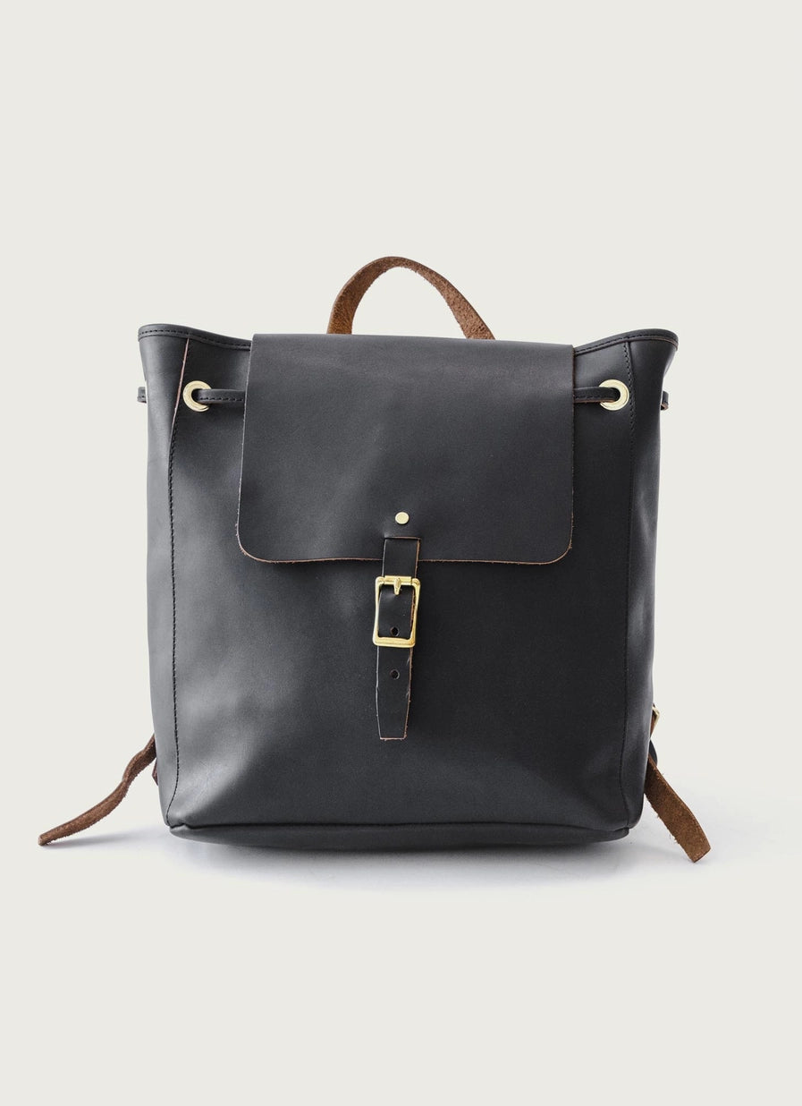 Leather Drawstring Backpack