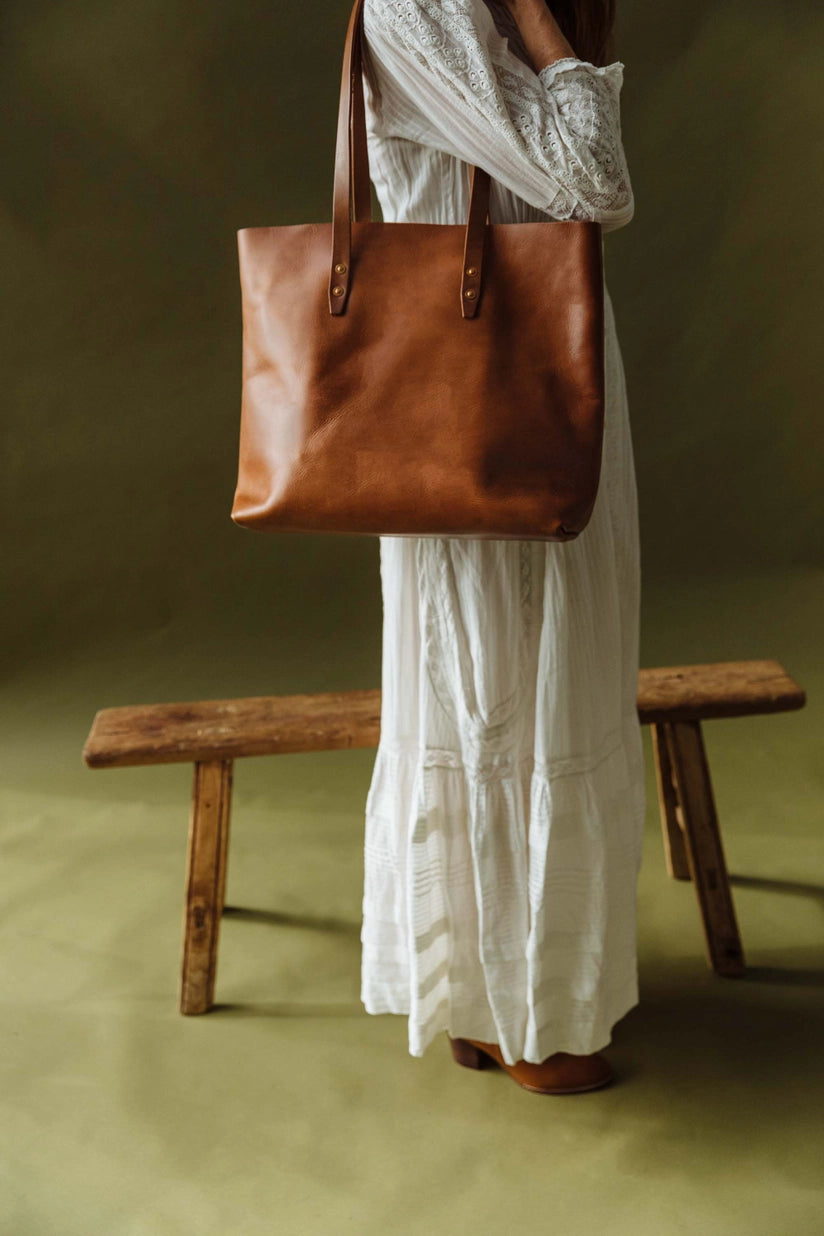 Leather Simple Tote Bag For Women