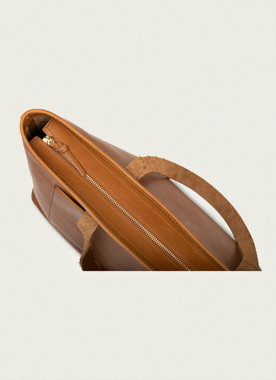 Leather Oversized Zipper Closure Tote