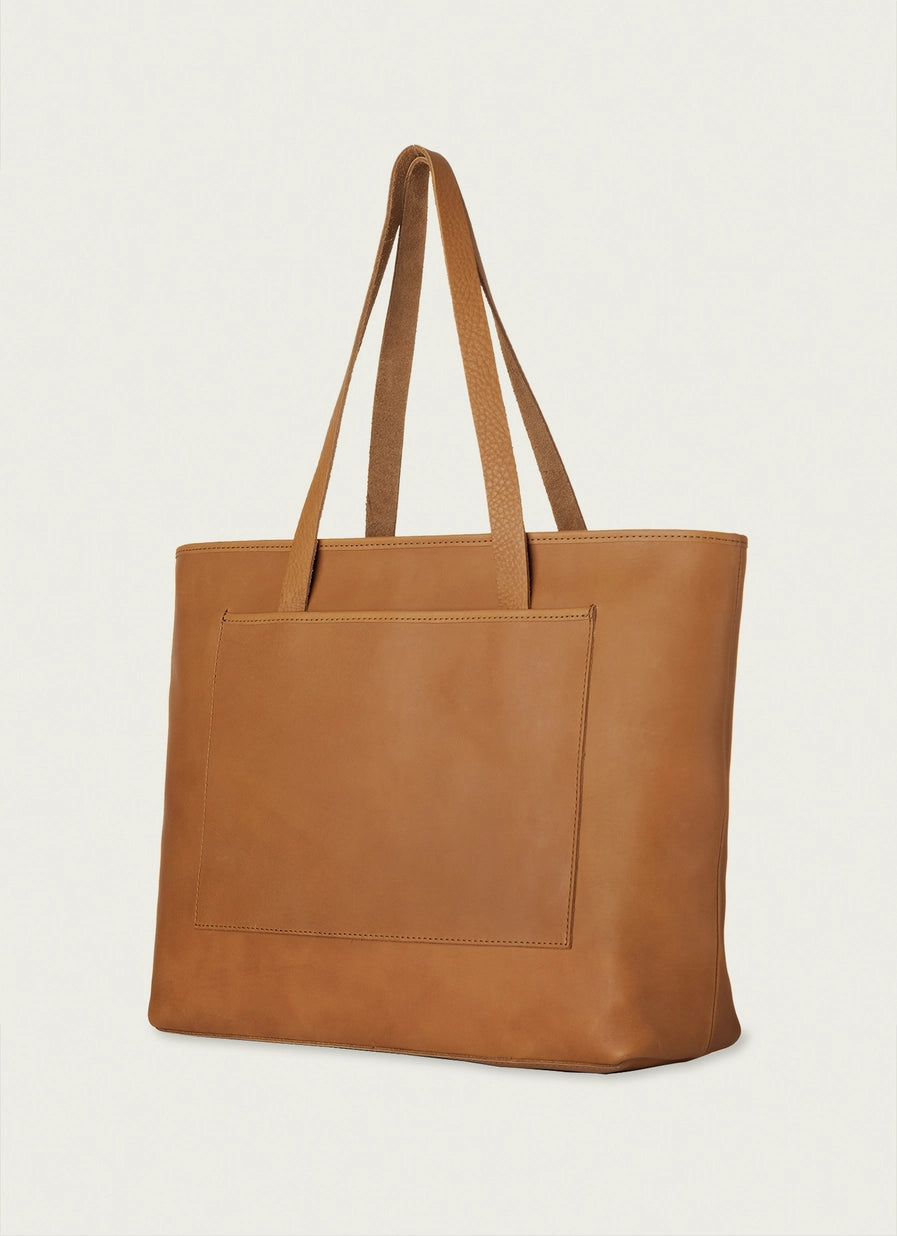 Leather Oversized Zipper Closure Tote